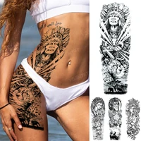 large fake sleeve transfer waterproof temporary tattoo stickers tribal witch cross leopard forest flash tatto body art body art