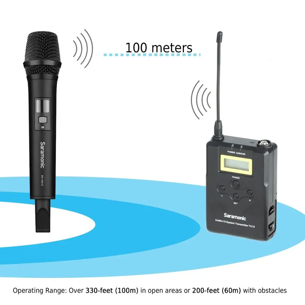 Беспроводная портативная микрофонная камера, Saramonic Uwmic15A UHF микрофон для интервью система для записи видео Nikon Canon DSLR
