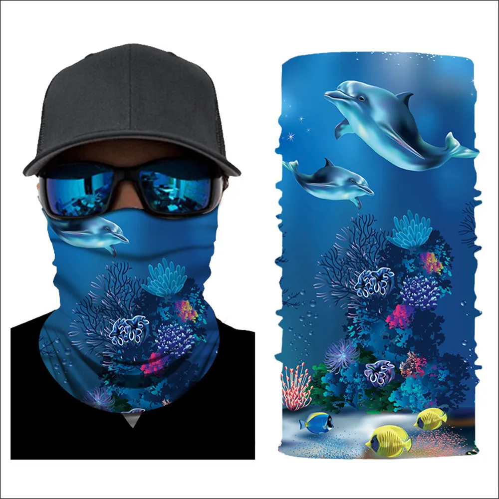 3D море шарф с животными для верховой езды занятий спортом бандана со