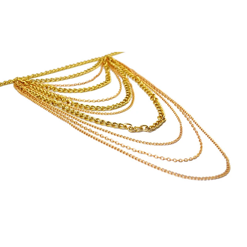 Cool Girls Multi Chain Golden Necklace Arm Shoulder Body Jewelry | Украшения и аксессуары