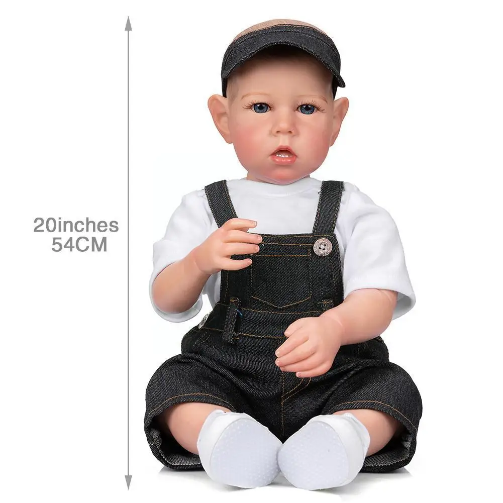 

20 Inch Bib Silicone Baby 50CM Cute Dolls Set Hot Sale Christmas Present Dropshipping Realistic Birthday Support Z6J8