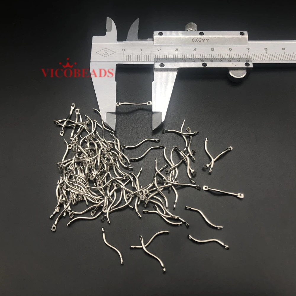 100 шт. тупой Серебряный Металл с гальваническим покрытием s образное соединение