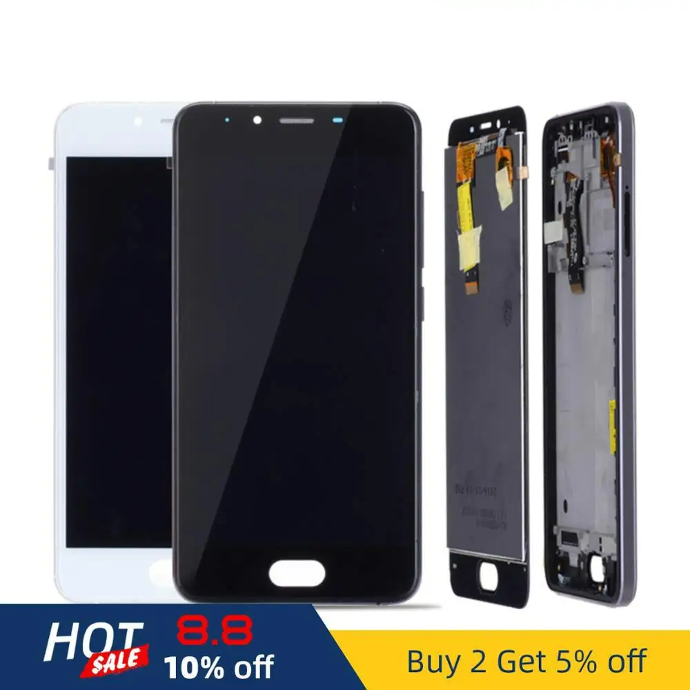 5 0 &quotОригинальный дисплей для MEIZU U10 lcd сенсорный экран дигитайзер с рамкой Замена