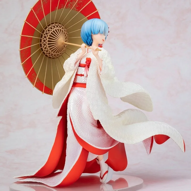 Кимоно для невесты с зонтиком белое аниме Re: Life in a Different World From Zero Rem Ram Furyu 29 см