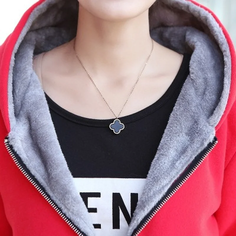 

Autumn and Winter Clothes Extra-large Size Women's Thickening Warm Cardigan Hoodie Jacket