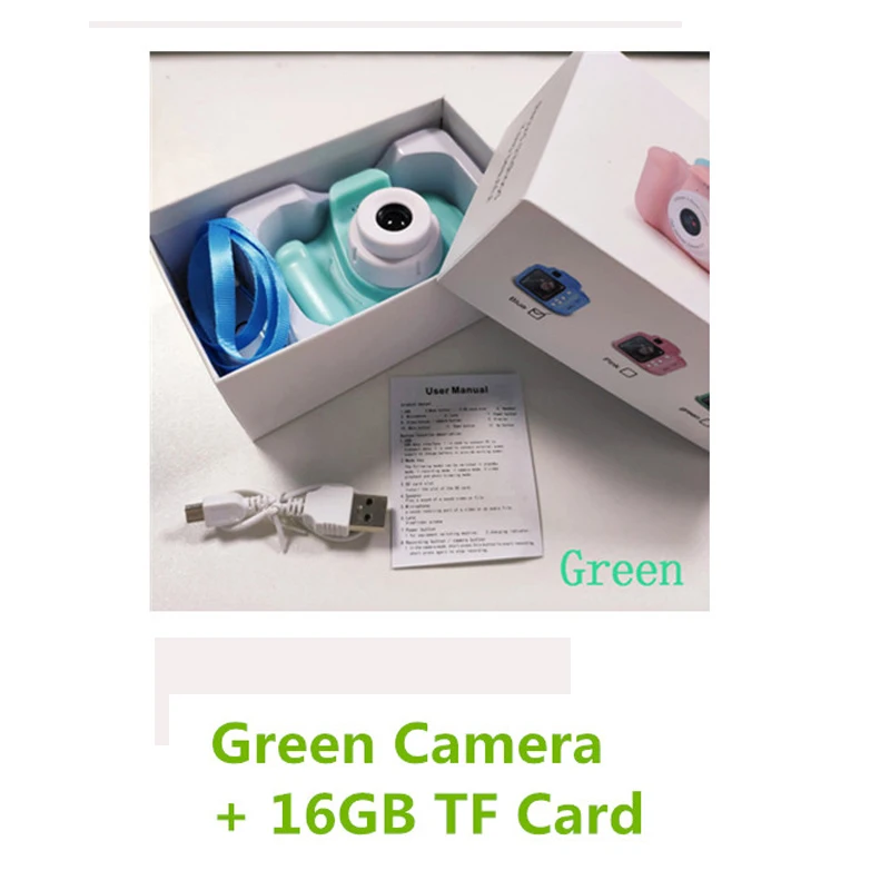 16GB Green Camera Детская камера фотографии детская игрушка подарок на день рождения мини цифровая камера s игрушки для детей реквизит для фотосъемки - Цвет: 16GB Green Camera
