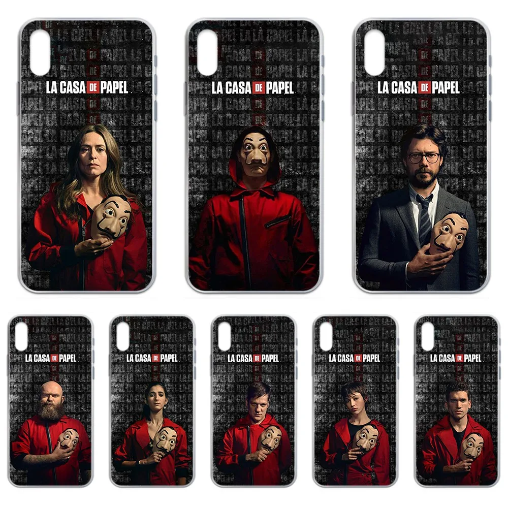 Прозрачный чехол для телефона La casa de papel сезона Money Heist iphone 4 4S 5 5C 5S 6 6S PLUS 7 8 X XR XS 11 PRO SE