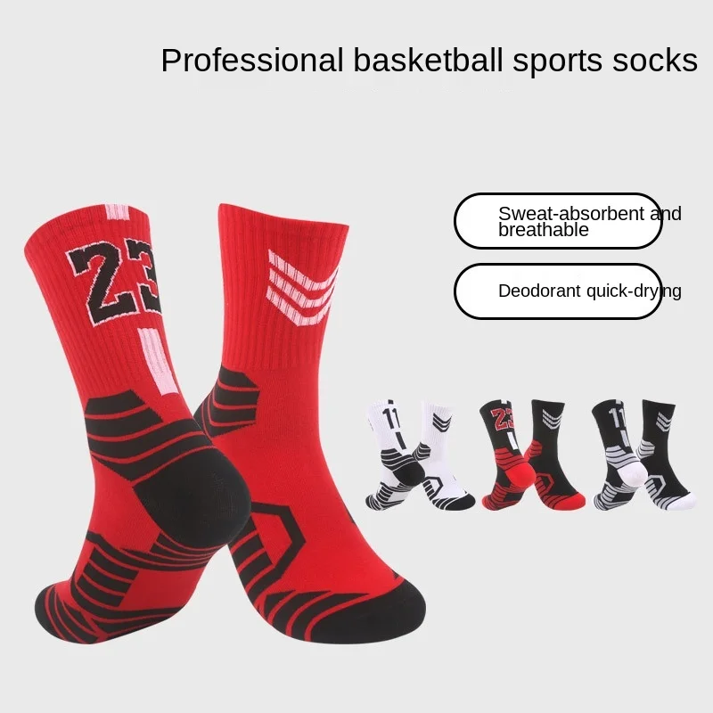 

knee-high men basketball manufacturer absorb sweat permeability students digital pure color their sports socks