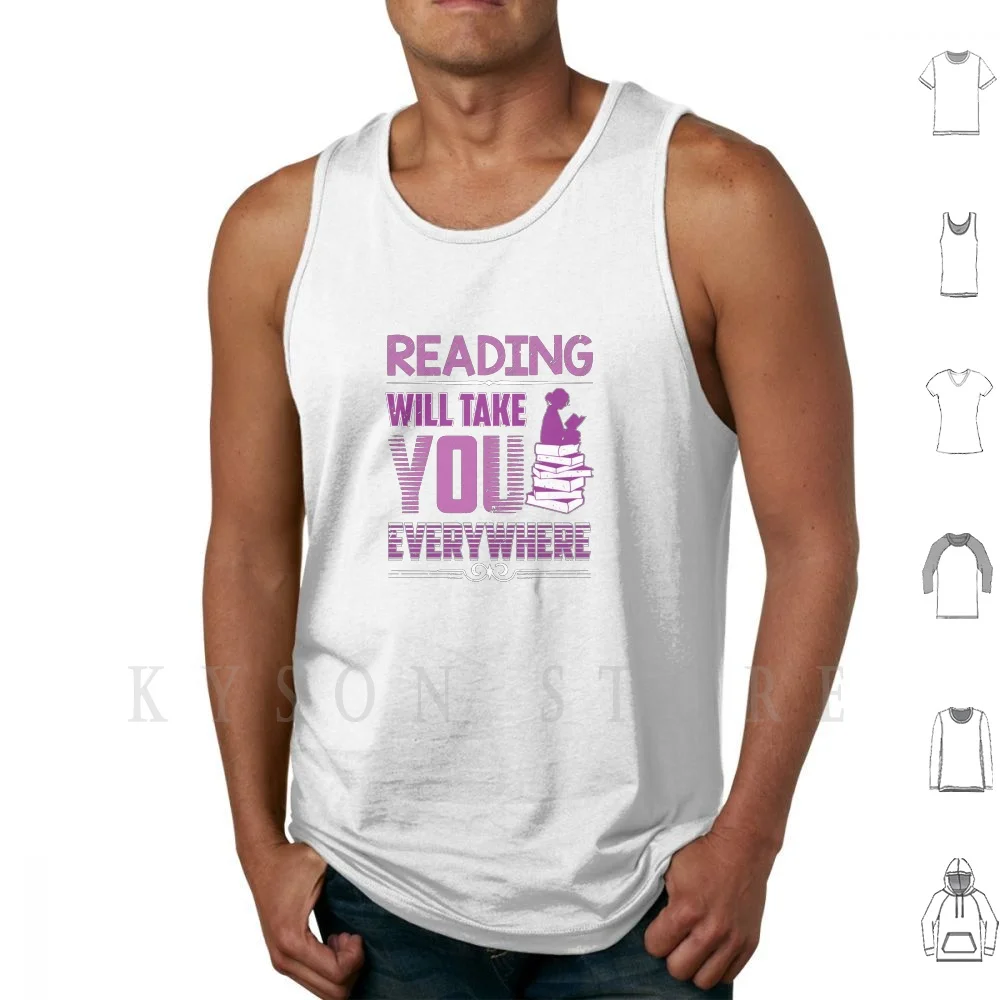 

Reading Books & Gift Ideas Tank Tops Vest 100% Cotton Reading Book Learn School Back To School
