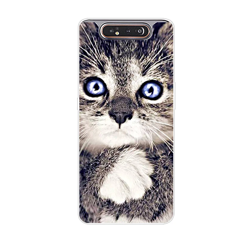 Белый Чехол для телефона для samsung Galaxy A80 чехол силиконовые в форме цветка окрашенные мягкая накладка на заднюю панель из ТПУ чехол для samsung A80 80 чехол модные Coque - Цвет: Белый