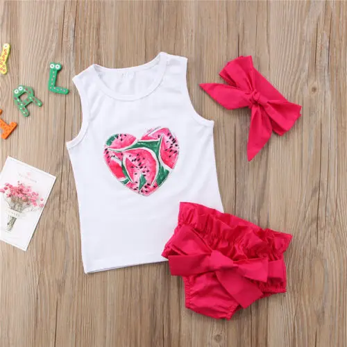 Новинка 2018 года летний хлопковый топ для новорожденных с арбузом из 2 предметов