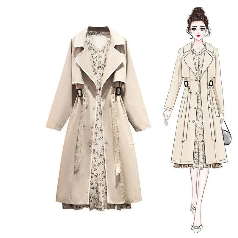 Женская Осенняя одежда больших размеров новый стиль 2021 стройнящая ветровка для