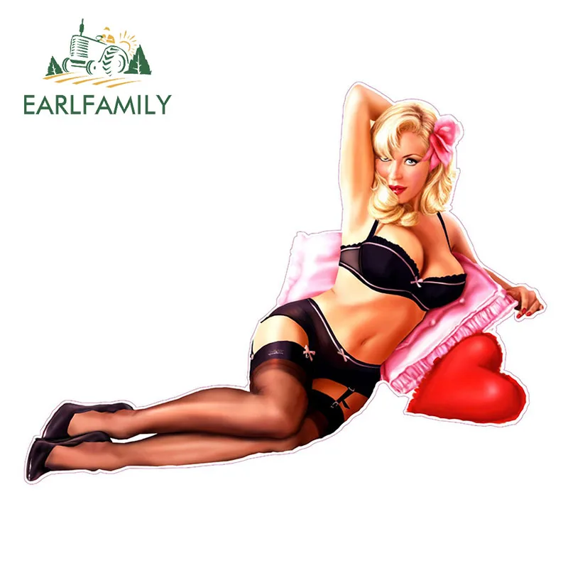 EARLFAMILY 13 см x 10 Виниловая наклейка с изображением светлого сердца в виде подушки