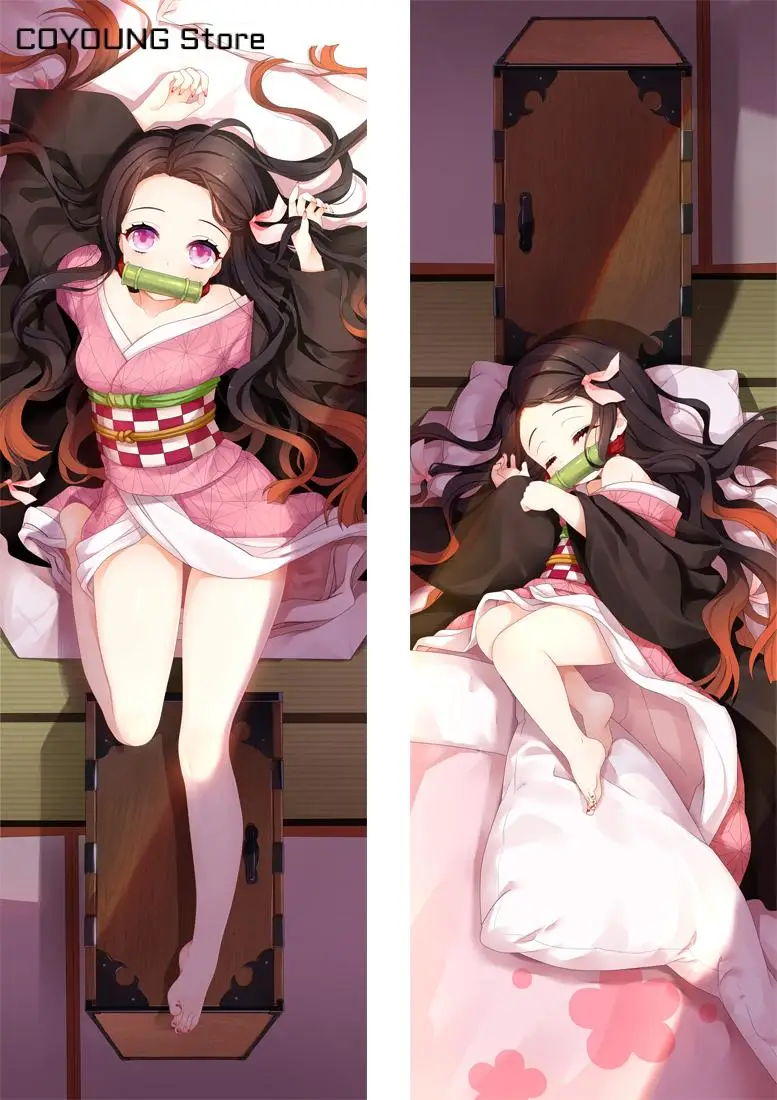 Чехол для косплея COYOUNG Подушка Dakimakura обнимающий тело Demon Slayer Kimetsu No Yaiba Kamado Nezuko Kochou