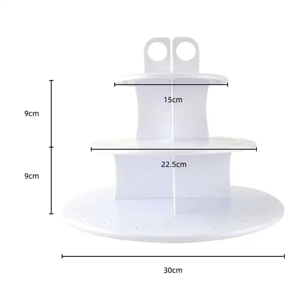 

3 Tiers Plastic Cake Cupcake Display Revolving Cake Stand Holder