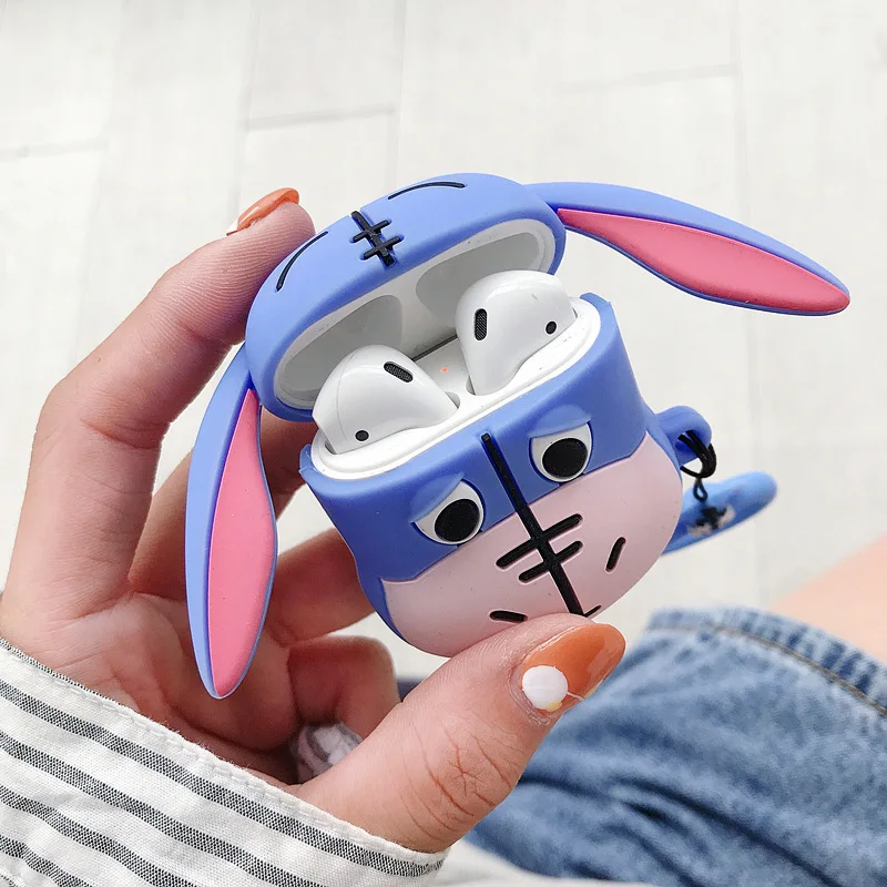 3D Eeyore чехол для AirPods милый мультяшный силиконовый Bluetooth защитный наушников Airpods 2 с
