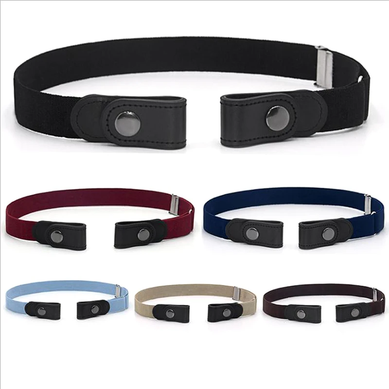 

Women Invisible Buckle-Free Waist Belts Jeans Pants No Buckle Elastic Belt