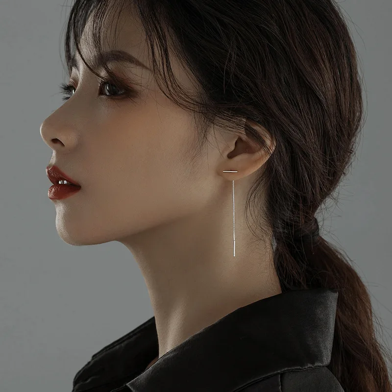 Модные элегантные висячие серьги-цепочки с кисточками в коробке для женщин