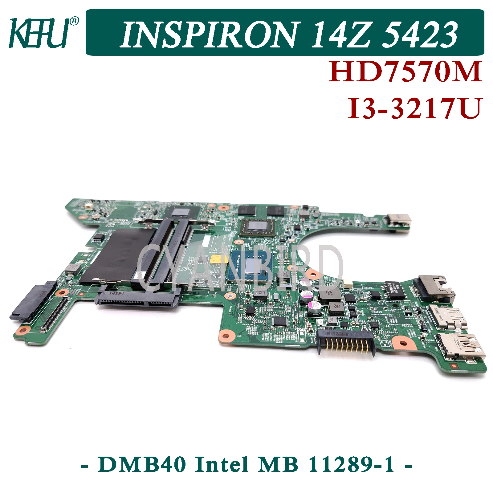

KEFU DMB40 Intel MB 11289-1 оригинальная материнская плата для ноутбука Dell Inspiron 14z 5423 с I3-3227U/3217U HD7570M материнская плата для ноутбука