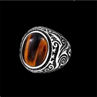 stone ring 316l stainless steel fashion biker style ring size 7 13