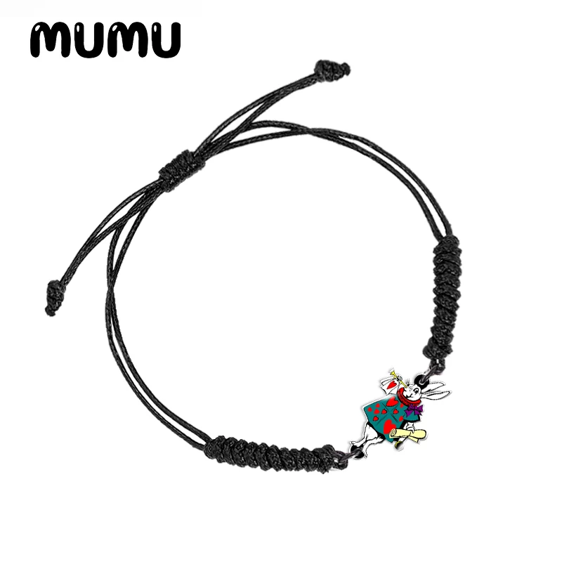 2021 новый акриловый регулируемый браслет Алиса в стране чудес Красный Черный