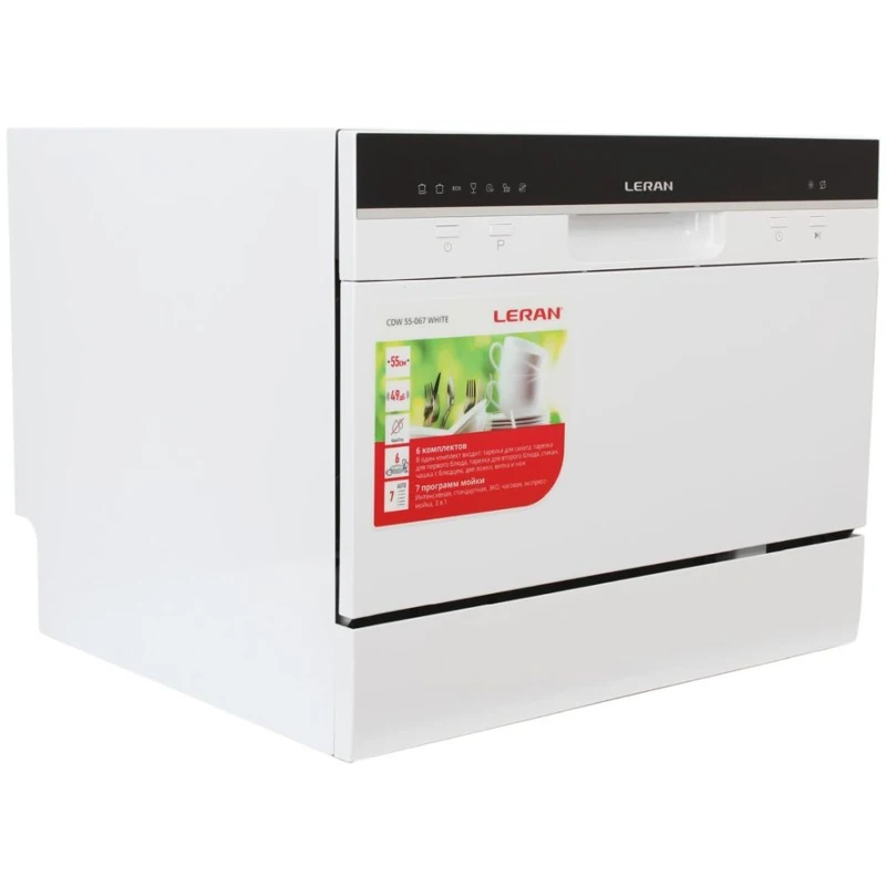 Посудомоечная машина LERAN CDW 55 067 WHITE компактная белая|Посудомоечные машины| |