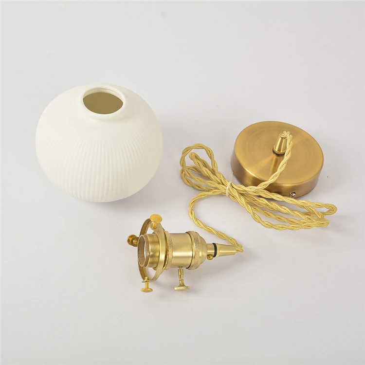 Современная стеклянная люстра в форме шара Подвесная лампа Золотая кухонная