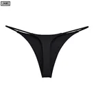 Женские спортивные трусики-танга, двухслойные, бесшовные, со средней посадкой