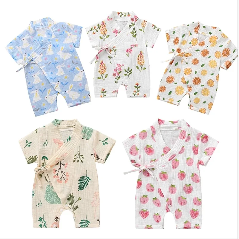 Летняя детская одежда комбинезоны для девочек и мальчиков хлопковые