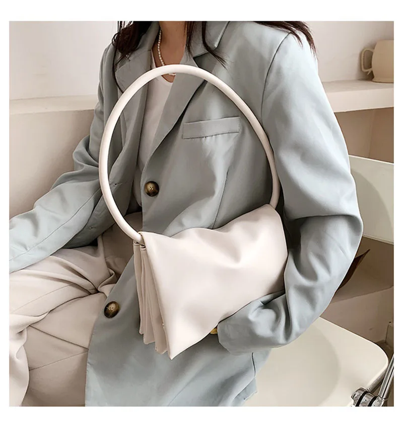 

Luxury Brand Pu Leather Underarm Handbag for Women 2021 Summer New Multi-Pocket Shoulder Bags Simple Solid Versatile Multicolor