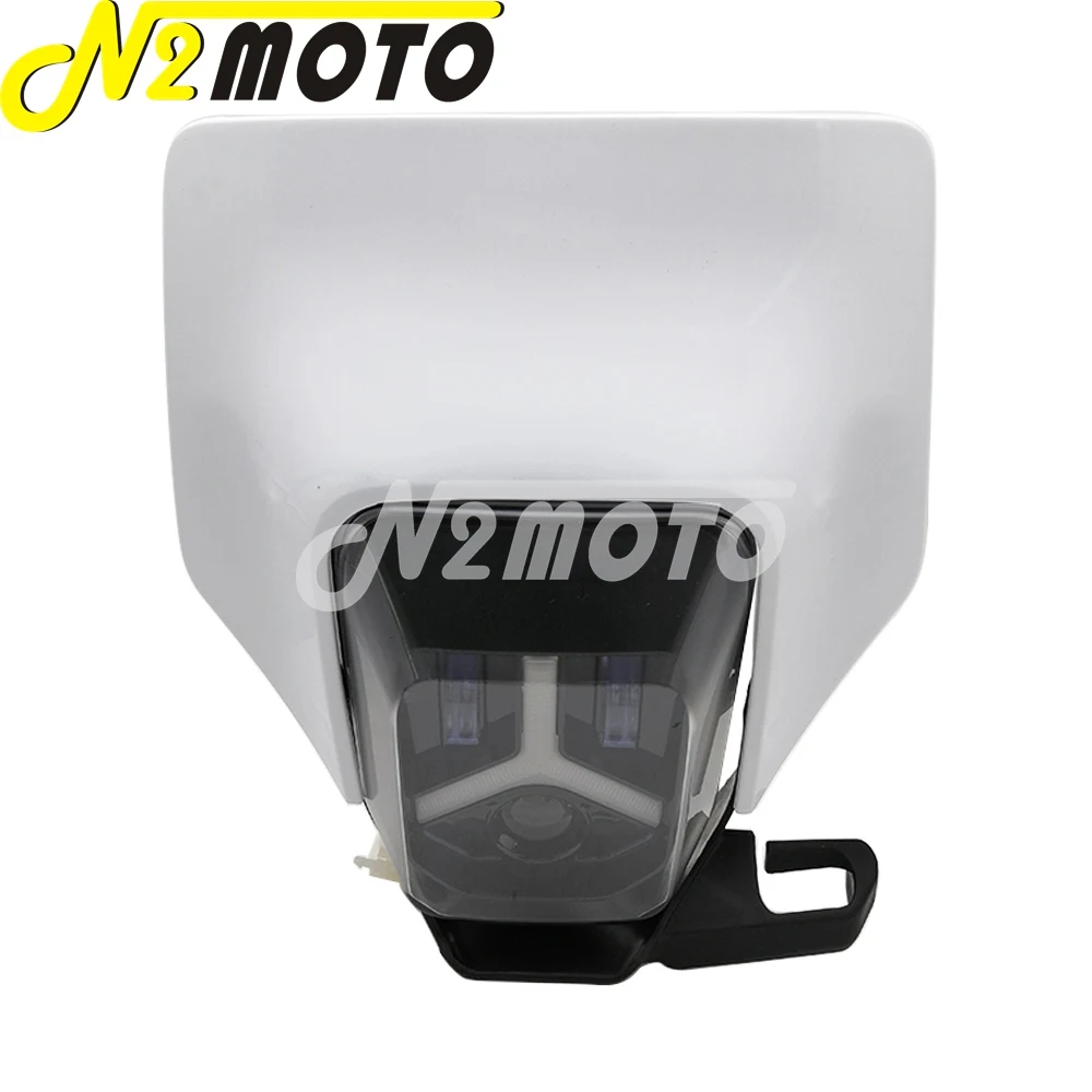 2500800100028 мотоциклетный светодиодный козырек маска на фару комплект Supermoto Enduro HI/LO
