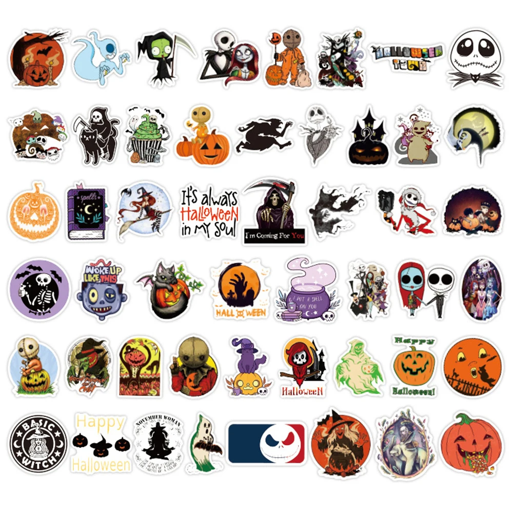 Adhesivo nocturno para decoraci&oacute;n de fiestas, pegatina de Graffiti con personalidad, tem&aacute;tica de Halloween, Navidad, novedad, 10/30/50 Uds., venta al por mayor-3