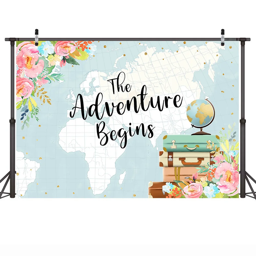 Фон Приключения для фотосъемки новорожденных малышей карта Глобус фон фотобудки