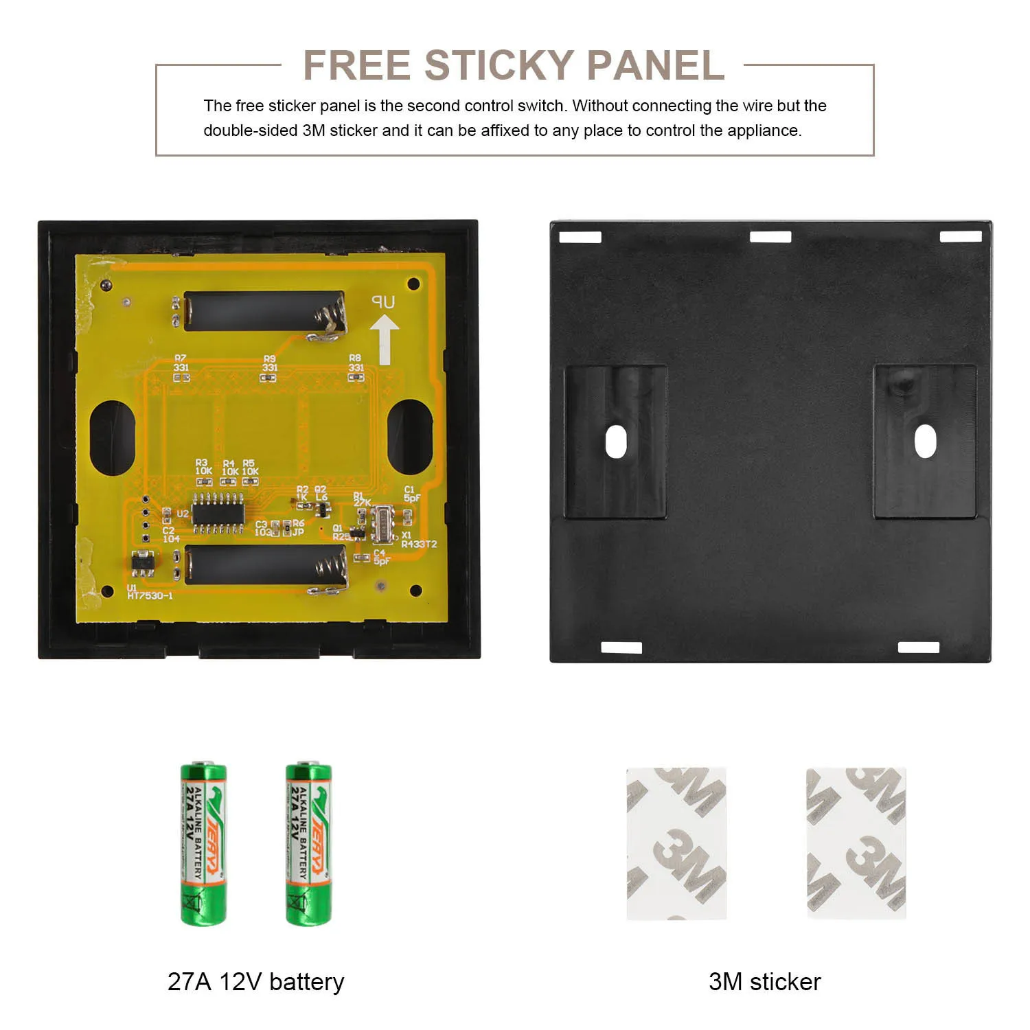Умный выключатель с двойным управлением настенный сенсорный поддержкой Wi-Fi и RF