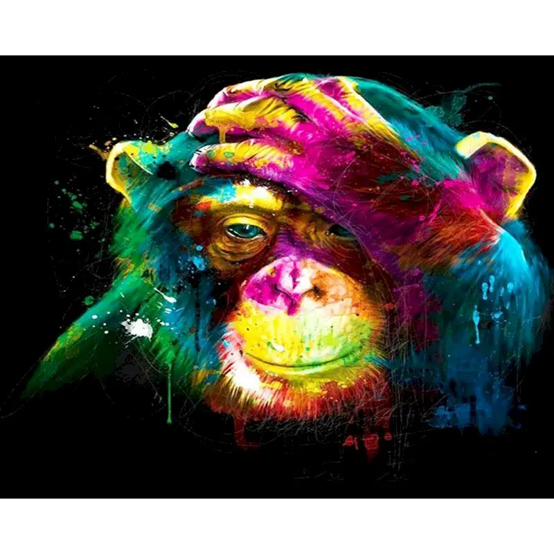 

GATYZTORY Monkey DIY Painting By Numbers Animals Painting Calligraphy Acrylic Paint By Numbers For Home Decor 40x50cm Artworks