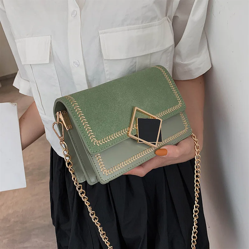 Маленькие кожаные сумки через плечо для женщин 2020 сумка с цепочкой женские