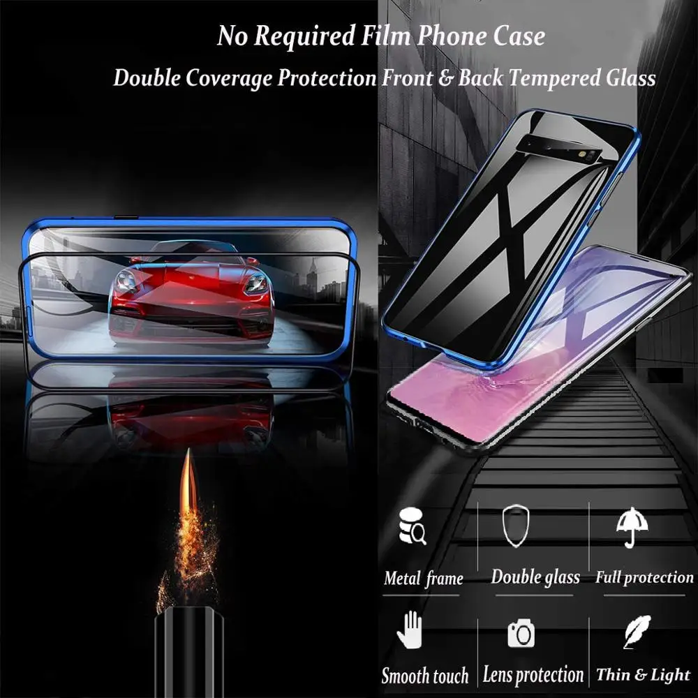 Магнитный чехол для Samsung Galaxy A50 A70 S21 A30 A32 A52 A31 M31 A11 A50s A72 M30 M11 A71 A51 A81 металлический из