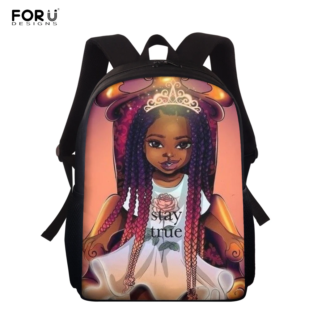 

FORUDESIGNS, школьный рюкзак для девочек в африканском стиле с принтом королевы, детские школьные ранцы, маленькая сумка для книг для детей дошко...