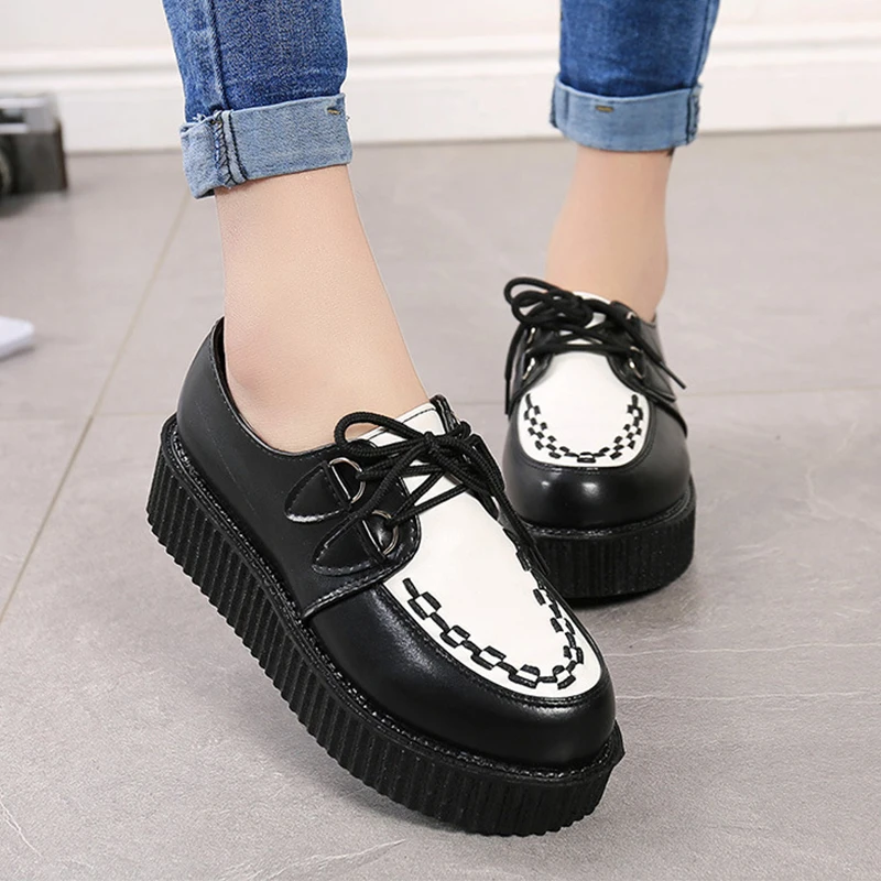 

2021 Women Flats Lace Up Platform Shoes Autumn Women Shoes Suede Ladies Shoes Plus Size 41 Female Shoes Free Shipping Creeper