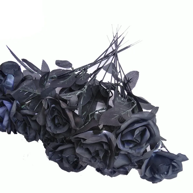 1/5/12 шт. Искусственные черные розы на Хэллоуин|Искусственные и сухие цветы| |