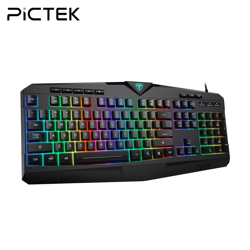Игровая клавиатура PicTek PC232 проводная мембранная с 112 клавишами RGB светильник кой и
