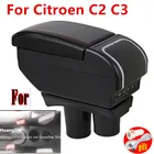 Подлокотник для Citroen C2, для Citroen C2 C3 ящик для хранения в подлокотнике автомобиля, аксессуары для модификации подстаканника со светодиодный Ной подсветильник кой USB