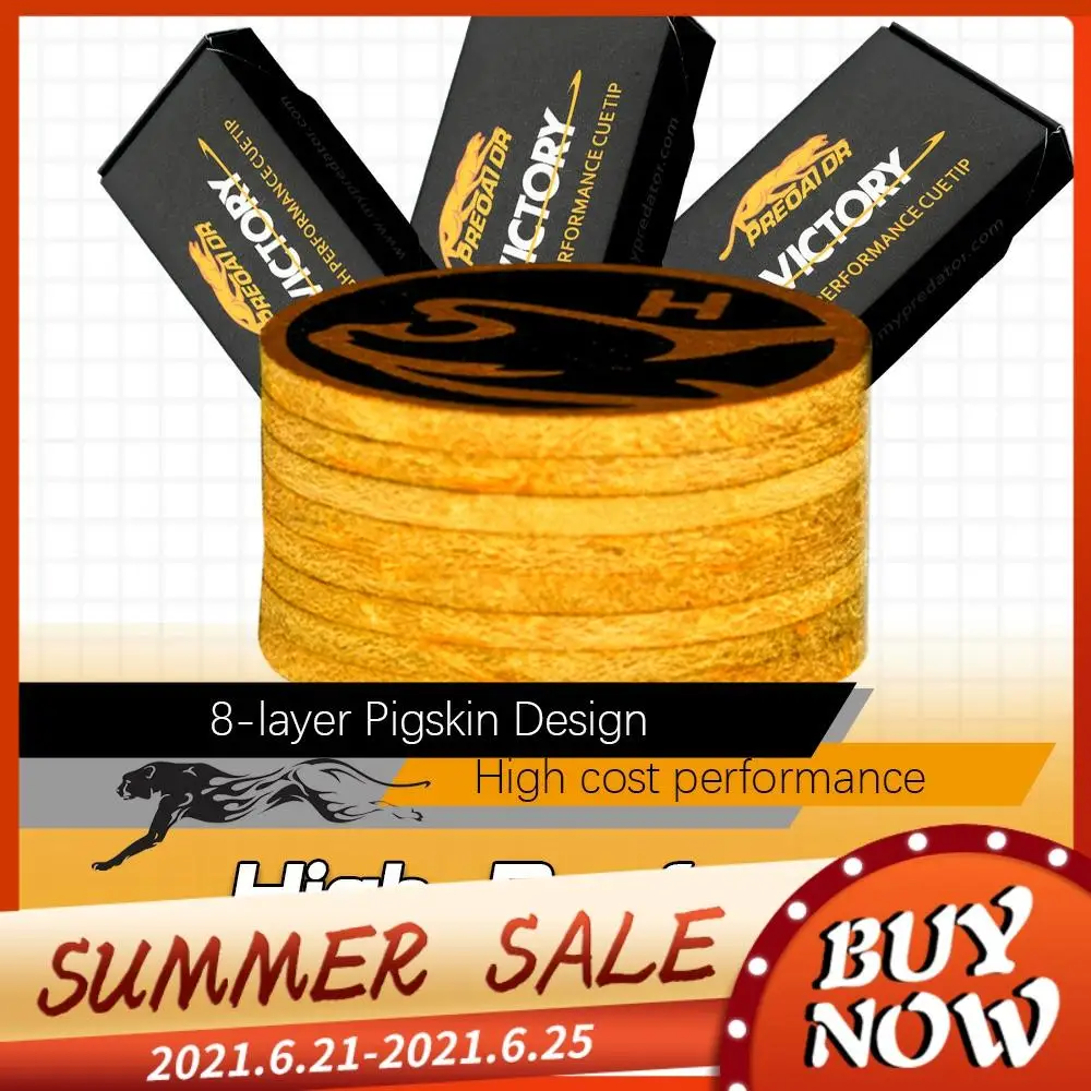 

PREOAIDR Victory Tip Billiard Cue Tips 14mm 8 Layers Tips H/M/S Yellow Pool Cue Kit Tips 2pcs/Box Billiard Accessories Cue Tips