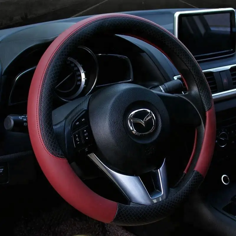 

Durable Leather Car Steering Wheel Cover