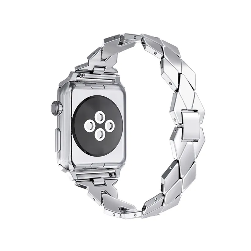 silver Ремешок из нержавеющей стали для Apple Watch band 42 мм/38 мм iwatch 4/3 band 44 мм 38 мм металлический браслет ремень ремешок для часов аксессуары для часов - Цвет ремешка: silver