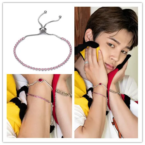

Браслет с бриллиантами Bangtan Boys JIMIN, простой и универсальный индивидуальный ручной браслет