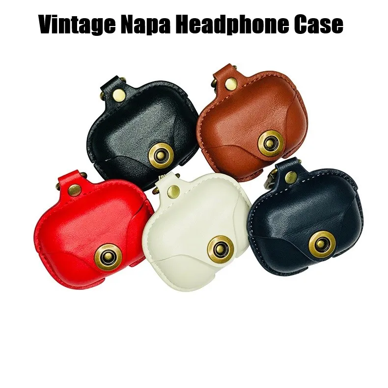 Genuine Leather Headphone Case for Apple AirPods Pro Retro Nano Pattern Headphone Case for Airpods 3 Wireless Earphone