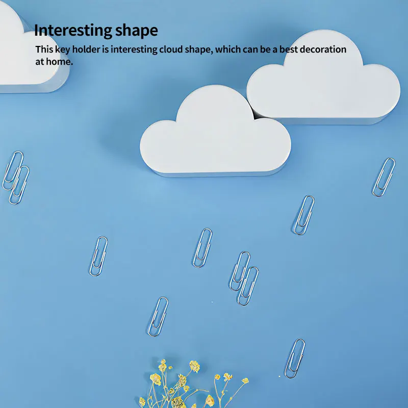 Креативный держатель для хранения белого облака ключей в форме дома магнитный