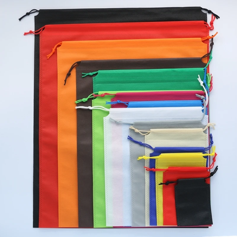 

500pcs Custom Drawstring Pouch Non Woven Gift Bags for Packaginf, Giveaways Affordable and Resuable Non-woven Pouch Bags,