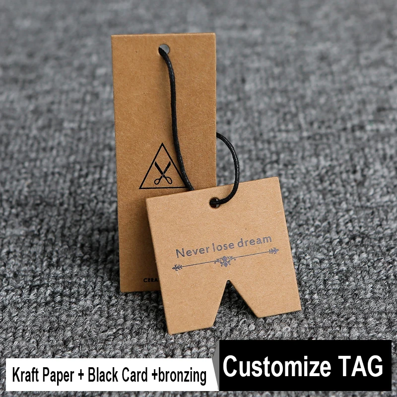 Настроенный висящий теги/ярлык/логотип/производство товарный знак/300 г/400 г крафт